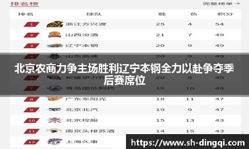 北京农商力争主场胜利辽宁本钢全力以赴争夺季后赛席位